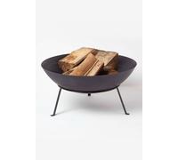 Homescapes Metal Fire Bowl With Stand In Black Black One Size