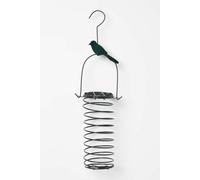 Homescapes Metal Hanging Bird Feeder With Bird Decoration, Great Tit In Green Green