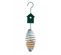 (Bird House) Metal Spring Bird Feeder with Bird Decoration
