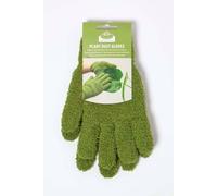 HOMESCAPES Microfibre Dusting Gloves for Artificial Plants, Green
