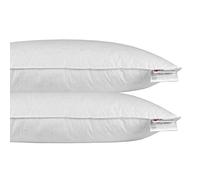 HOMESCAPES Microfibre Euro Continental Pillow Pair - 40cm x 80cm (16″x32″) Luxury Synthetic European Pillows Soft Support 100% Microfibre Casing