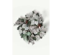 Homescapes Mint Green & Silver Christmas Wreath Silver