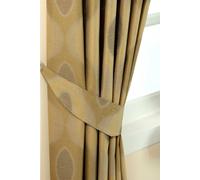 Homescapes Gold Modern Curve Jacquard Curtain Tie Back Pair