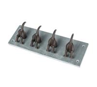 Homescapes Modern Dog Tail Coat Hooks Cast Iron And Slate Wall Mounted Design