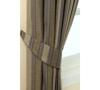 Homescapes Grey Modern Stripe Jacquard Curtain Tie Back Pair