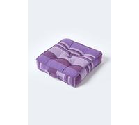 Morocco Striped Cotton Floor Cushion Homescapes Mauve 40cm x 40cm