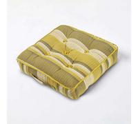 Homescapes Morocco Striped Cotton Floor Cushion - Yellow