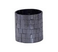 Homescapes Mosaic Glass Wind Light Candle Holder Polished Steel Base In Black Black