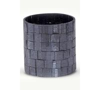 Homescapes Mosaic Glass Wind Light Candle Holder Polished Steel Base in Black Homescapes Black