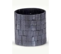 Homescapes Mosaic Glass Wind Light Candle Holder Polished Steel Base in Black Homescapes Black