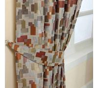 (Multicolour) Abstract Jacquard Curtain Tie Back Pair