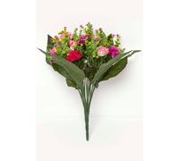 HOMESCAPES Multi Colour Chrysanthemum Artificial Flower Arrangement Purple, Red and Pink Bouquet for Weddings and Indoor Decoration
