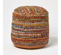 Homescapes Chindi Design Circular Bean Filled Pouffe Homescapes Multicolor