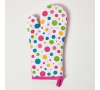 Homescapes Multi Colour Polka Dot Cotton Oven Glove