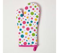 Homescapes Multi Colour Polka Dot Cotton Oven Glove Homescapes Multicolor