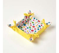Homescapes Multi Colour Polka Dot Reversible Bread Basket