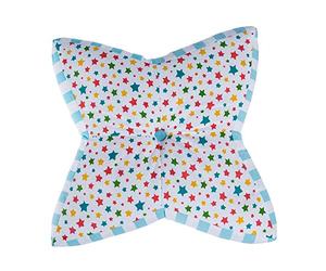 HOMESCAPES Multi-coloured Star Floor Cushion Large Decorative Children’s & Garden Seat Pad with Star Pattern, Pre-Filled 100% Cotton Indoor and Outdoor Cushion, 48cm