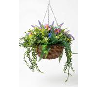 Homescapes Multi-Flower Botanical Hanging Basket, 40Cm, Vibrant Meadow Multi