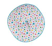 HOMESCAPES Multi-coloured Round Floor Cushion Large Decorative Circular Children’s & Garden Seat Pad with Star Pattern, Pre-Filled 100% Cotton Indoor and Outdoor Cushion, 43cm