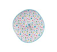 HOMESCAPES Multi-coloured Round Floor Cushion Large Decorative Circular Children’s & Garden Seat Pad with Star Pattern, Pre-Filled 100% Cotton Indoor and Outdoor Cushion, 43cm