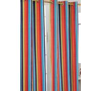 Homescapes Multi Stripes Ready Made Eyelet Curtain Pair, 137 X 182 Cm Drop