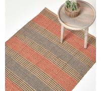 HOMESCAPES Multicolour Geometric Patterned Jute Rug - 150 x 240 cm