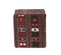 Homescapes Multicolour Kilim Print Cotton Cube Pouffe 36 X 36 X 38 Cm