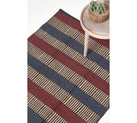 Homescapes Multicolour Striped Jute Rug Multi