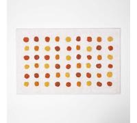 Homescapes Mustard And White 100% Cotton Bath Mat Tufted Polka Dot Design, 50 X 80 Cm