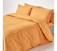 HOMESCAPES Mustard Yellow Pure Egyptian Cotton Duvet Cover Set Single 200 TC 400 Thread Count Equivalent Pillowcase Included Quilt Cover Bedding Set