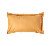 HOMESCAPES Mustard Yellow Pure Egyptian Cotton King Size Oxford Pillowcase 200 TC 400 Thread Count Percale Equivalent Pillow Case Pack of 2