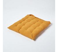 Solid Cotton Seat Pad with Button Straps - Mustard / 5cm