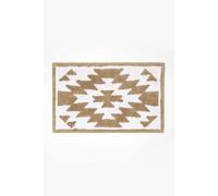HOMESCAPES Natural Cotton Bath Mat with Traditional Kilim Design Super Absorbent Tufted Bathmat, 50 x 80 cm