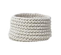 Homescapes Cotton Knitted Round Storage Basket, 37 X 21 Cm In Natural Natural One Size