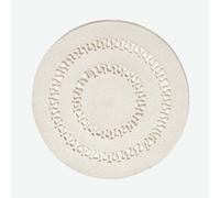 HOMESCAPES Natural Crochet Rug Handwoven Cotton Braided Mat Reversible 90 cm Round Rug for Living Room & Bedroom