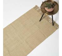 HOMESCAPES Natural Handwoven Jute Rug 70 x 120 cm Small Living Room Area Rug Mat ‘Zaphyr’ with Decorative Tassels