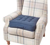 Homescapes Navy Blue Cotton Armchair Booster Cushion