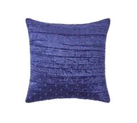 Homescapes Navy Blue Crushed Velvet Cushion Cover, 55 X 55 Cm