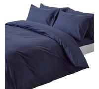 Homescapes Navy Blue Egyptian Cotton Duvet Cover With Pillowcases 200 Tc, Double