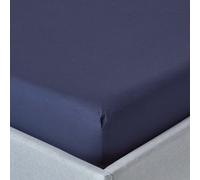 Homescapes Navy Blue Egyptian Cotton Fitted Sheet 200 Tc, Super King