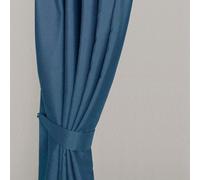 HOMESCAPES Navy Blue Embossed Curtain Tie Back Pair Herringbone Chevron Textured Retro Geometric Design 2 Tie Backs For Curtain Pair - Coordinating with Blackout Thermal Curtains