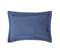 Homescapes Navy Blue Linen Oxford Pillowcase, Standard