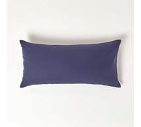 HOMESCAPES Navy Blue Pure Egyptian Cotton Euro Size Pillowcase 40 x 80 cm 200 TC 400 Thread Count Percale Equivalent Pillow Case with Zip Pack of 4