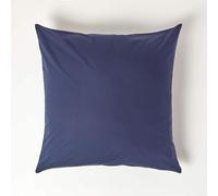 HOMESCAPES Navy Blue Pure Egyptian Cotton Euro Size Pillowcase 80 x 80 cm 200 TC 400 Thread Count Percale Equivalent Large Square Pillow Case with Zip Pack of 4