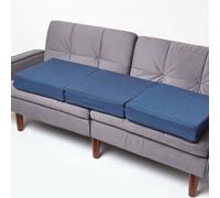 (Navy) Orthopaedic Foam 3 Seater Booster Cushion Cotton Removable Cover