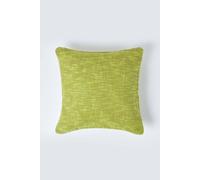 HOMESCAPES Lime Green 18 x 18 Inch Nirvana Pure Slub Cotton Cushion Cover Coordinating with Matching Throws and Bedspreads
