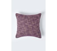 HOMESCAPES Mauve Dark Purple 18 x 18 Inch Nirvana Pure Slub Cotton Cushion Cover Coordinating with Matching Throws and Bedspreads