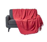 Homescapes Nirvana Slub Cotton Orange Throw, 225 X 255 Cm
