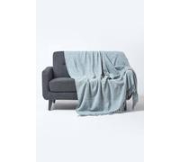 Homescapes Nirvana Slub Cotton Throw In Grey Grey