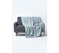 Nirvana Slub Cotton Throw Homescapes Grey 150cm x 200cm